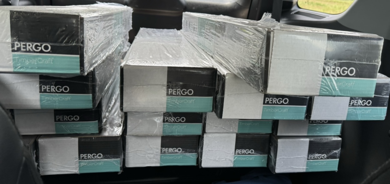 Living room carpet to Pergo before 2